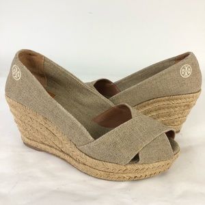 Tory Burch Filipa Wedge Espadrilles Peep Toe